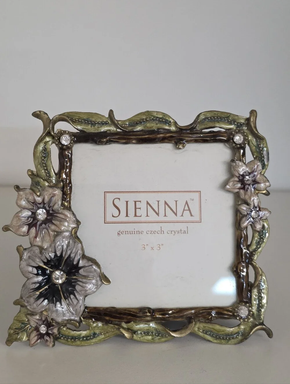 Sienna Designs Floral Enamel & Czech Crystal Photo Frame
